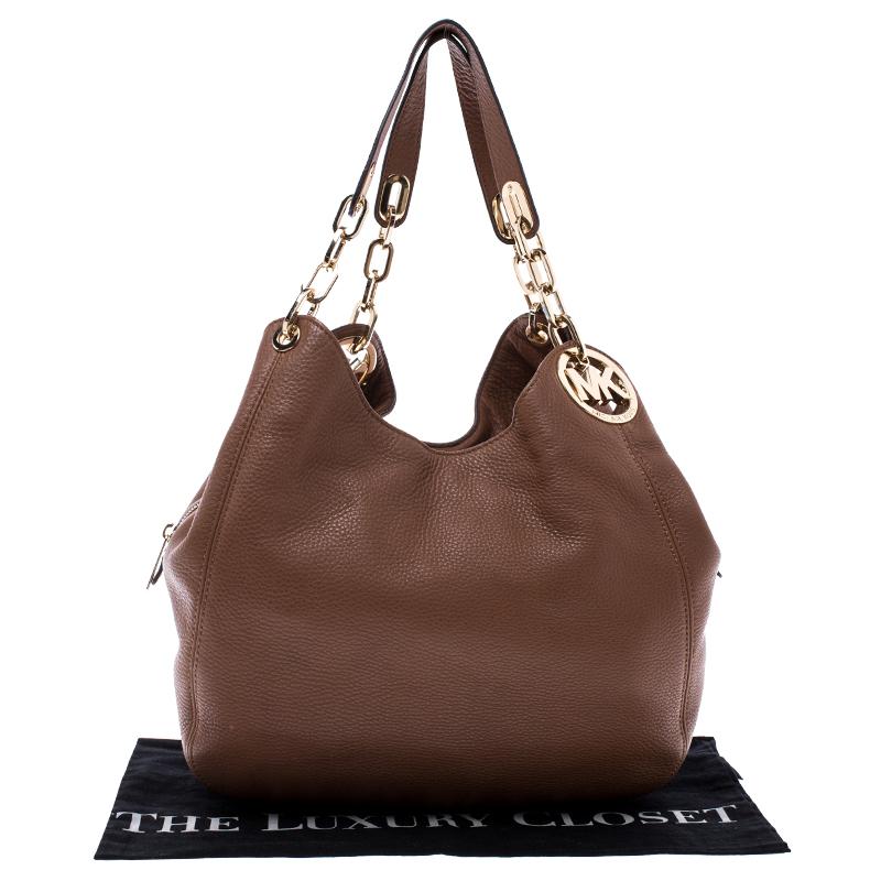 MICHAEL Michael Kors Brown Leather Fulton Shoulder Bag 6