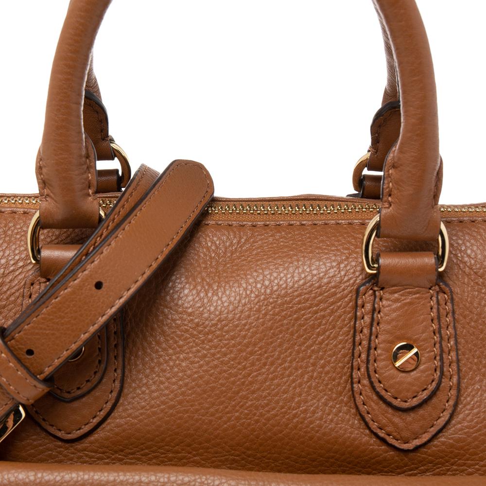 MICHAEL Michael Kors Brown Leather Margo Satchel For Sale 6