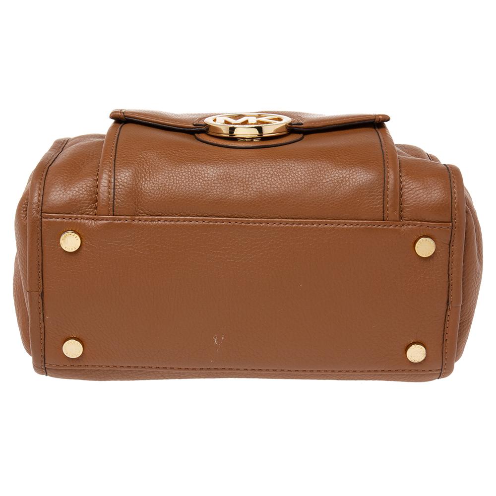 MICHAEL Michael Kors Brown Leather Margo Satchel For Sale 1