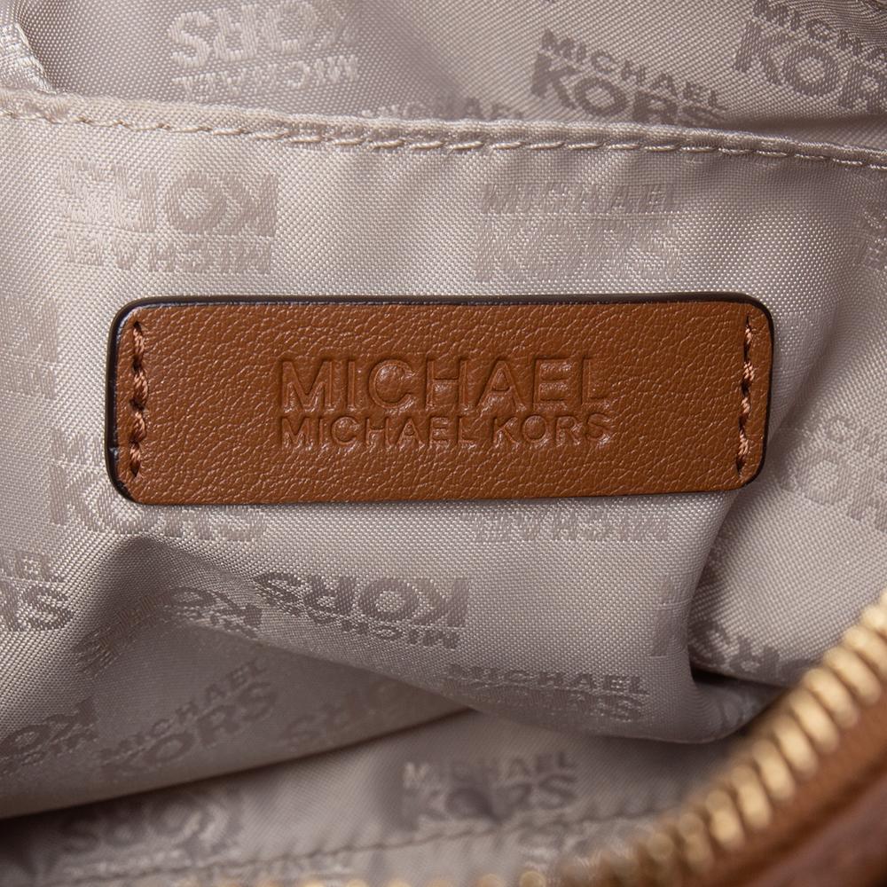 MICHAEL Michael Kors Brown Leather Margo Satchel For Sale 3