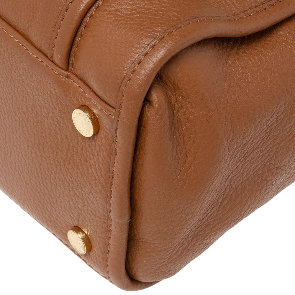 MICHAEL Michael Kors Brown Leather Margo Satchel For Sale 4