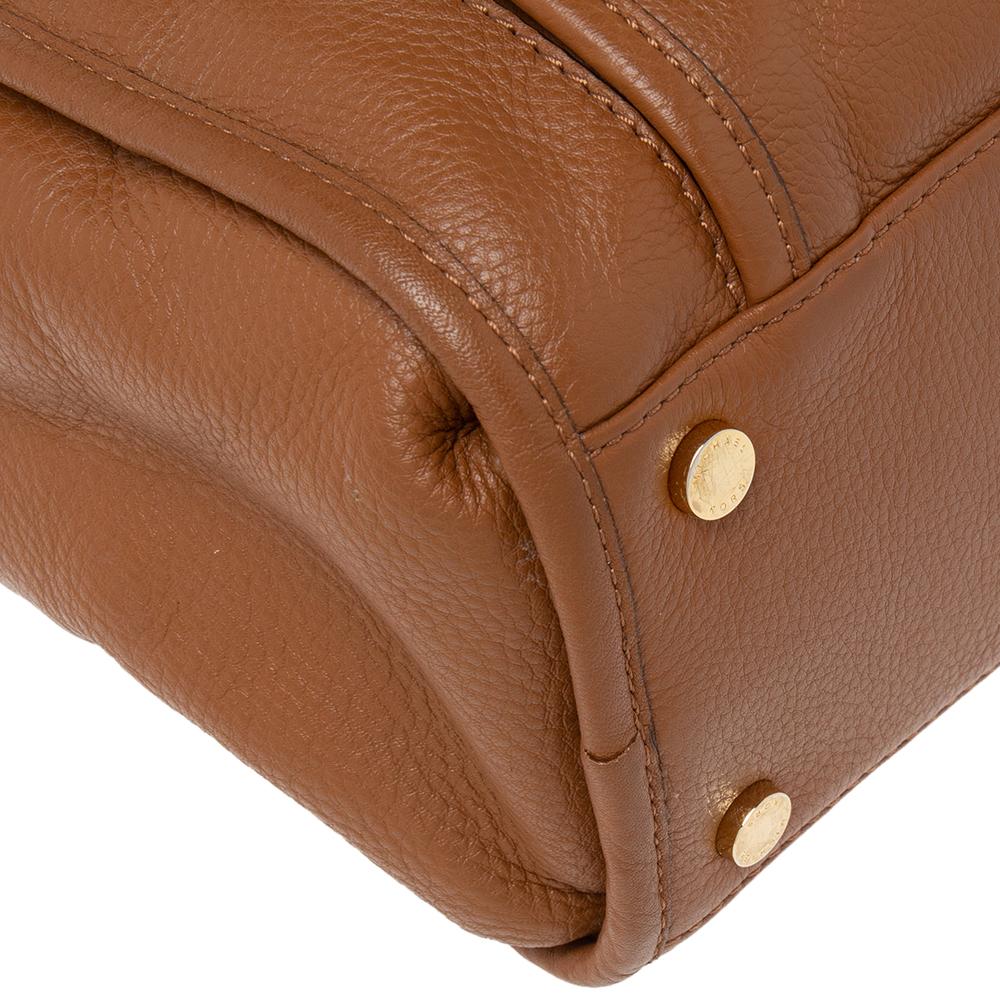 MICHAEL Michael Kors Brown Leather Margo Satchel For Sale 5