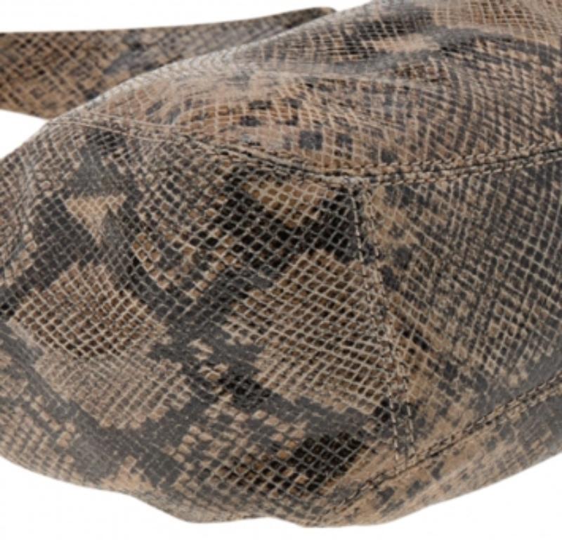 MICHAEL Michael Kors Hobo en cuir gaufré python Brown Pour femmes en vente