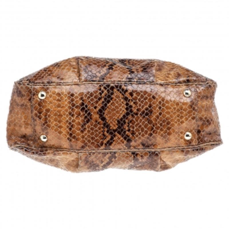 MICHAEL Michael Kors Brown Python Embossed Leather Tote 3