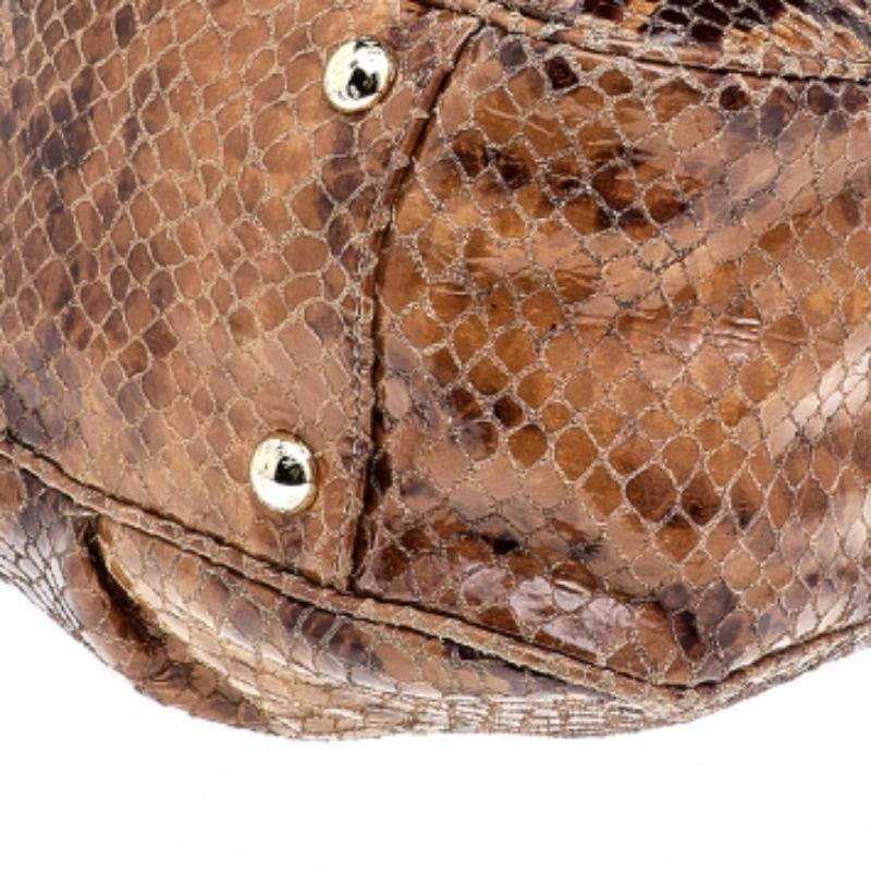MICHAEL Michael Kors Brown Python Embossed Leather Tote 5