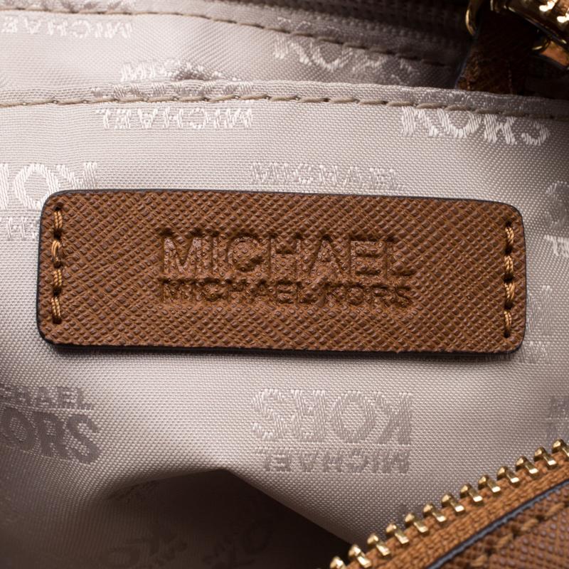MICHAEL Michael Kors Brown Saffiano Leather Satchel 3