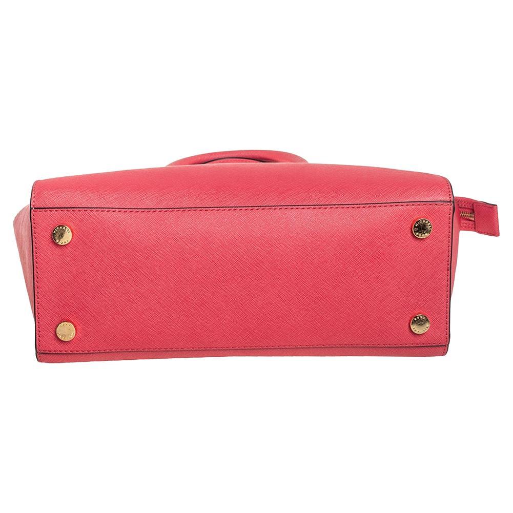 MICHAEL Michael Kors Koralle Rosa Saffiano Leder Große Selma Tote Damen