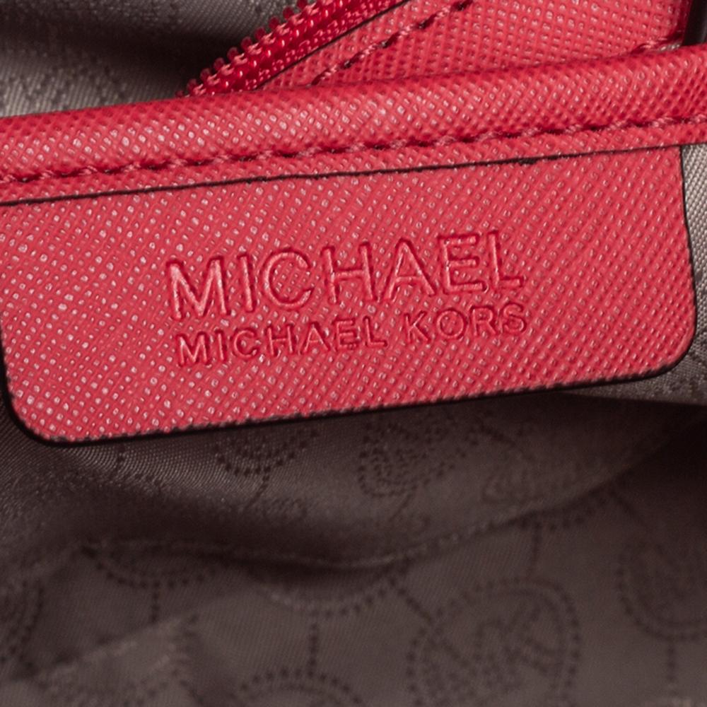 MICHAEL Michael Kors Koralle Rosa Saffiano Leder Große Selma Tote 4
