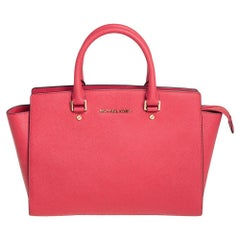 MICHAEL Michael Kors Koralle Rosa Saffiano Leder Große Selma Tote