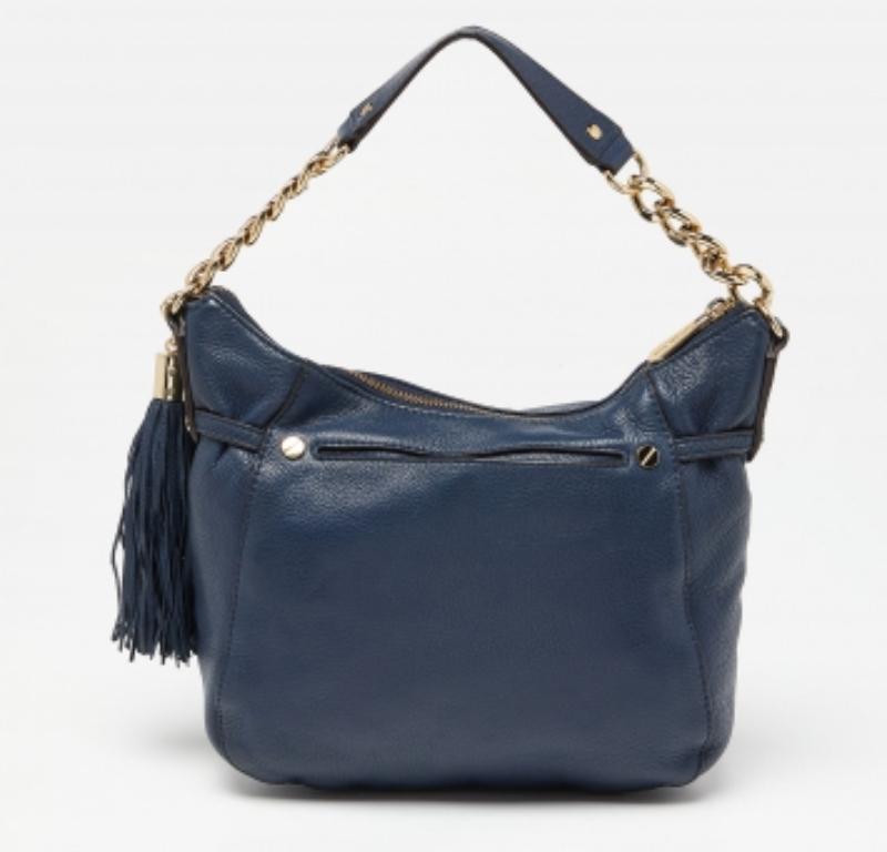 Nero Michael Kors - Borsa con nappe in pelle blu scuro in vendita