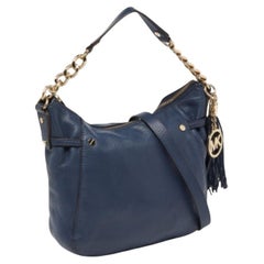 Michael Kors - Borsa con nappe in pelle blu scuro