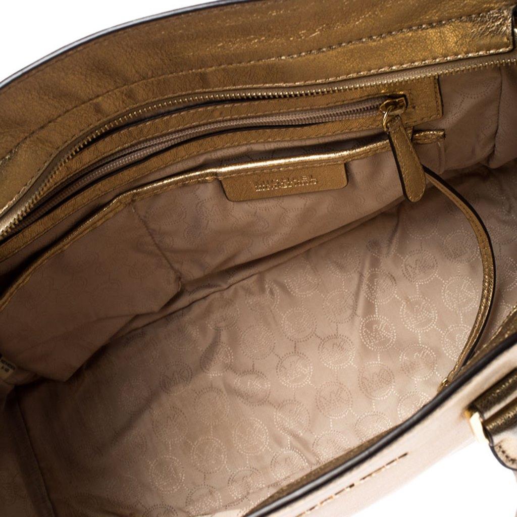 MICHAEL Michael Kors Gold Metallic Leder Medium Selma Tote Damen