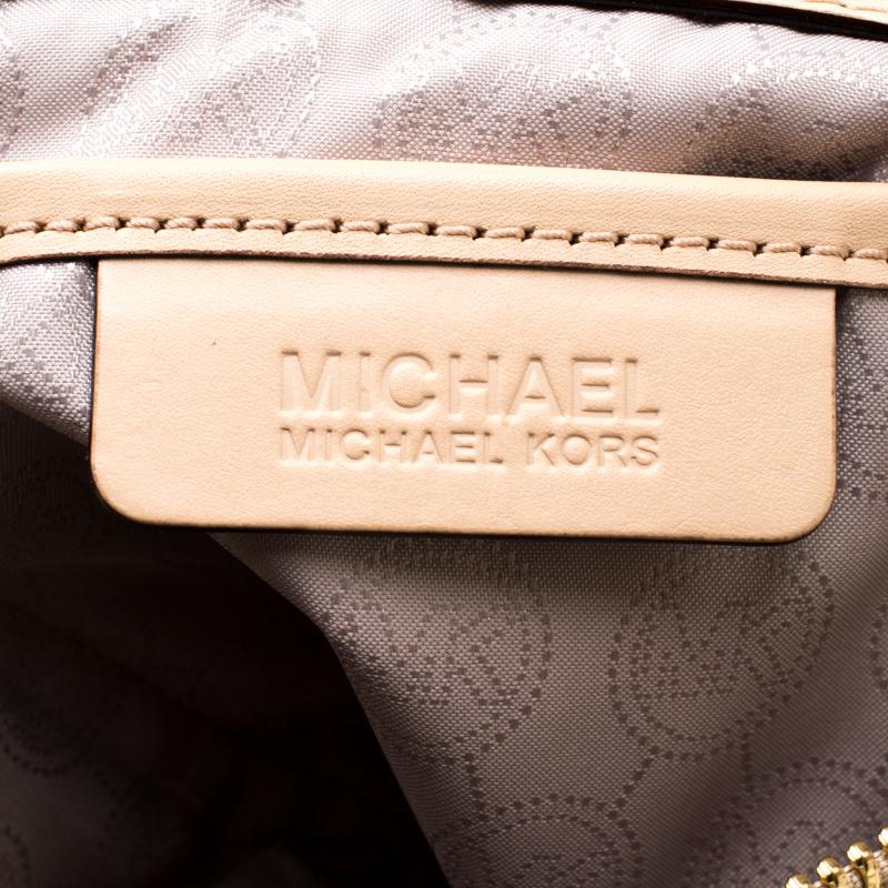 MICHAEL Michael Kors Gold Metallic Mirror Signature PVC Large Grayson Satchel 3