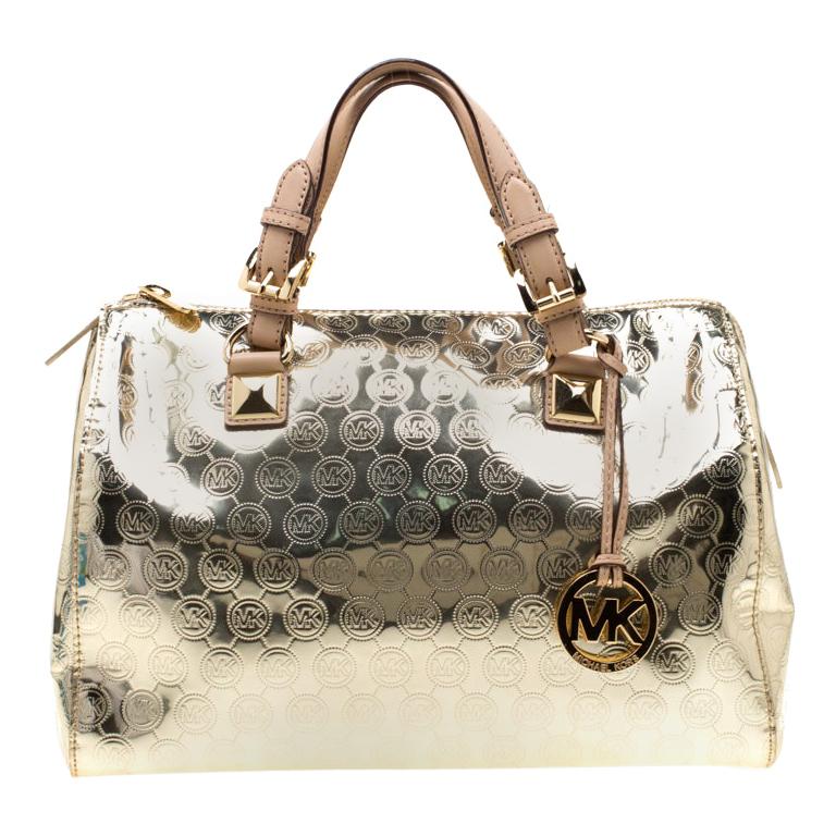 michael kors metallic satchel