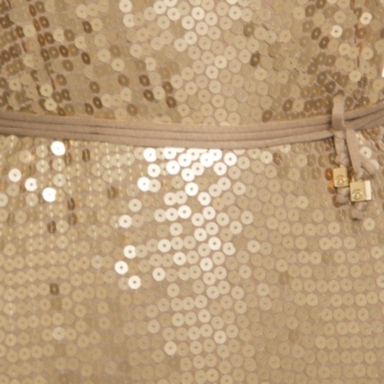 Michael Michael Kors - Robe portefeuille à sequins dorés S Pour femmes en vente