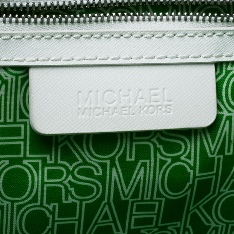 Women's MICHAEL Michael Kors Green/White Polka Dot Coated Canvas Travel Tote