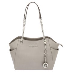 MICHAEL Michael Kors Jet Set Reisetasche aus grauem Leder mit Jet-Set