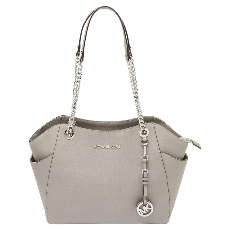 MICHAEL Michael Kors Grey Leather Jet Set Travel Chain Tote For Sale at  1stDibs