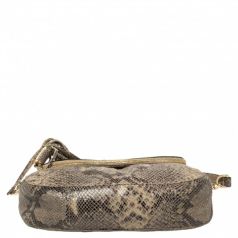 MICHAEL Michael Kors Grey Python Embossed Leather Crossbody Bag For Sale 2