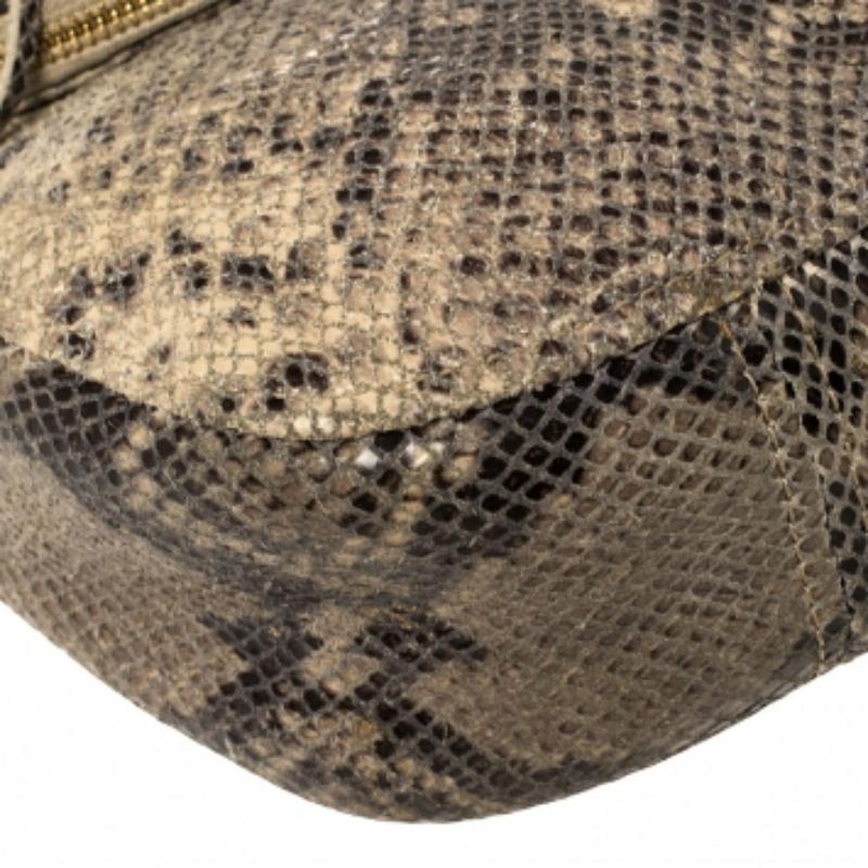 MICHAEL Michael Kors Grey Python Embossed Leather Crossbody Bag For Sale 3