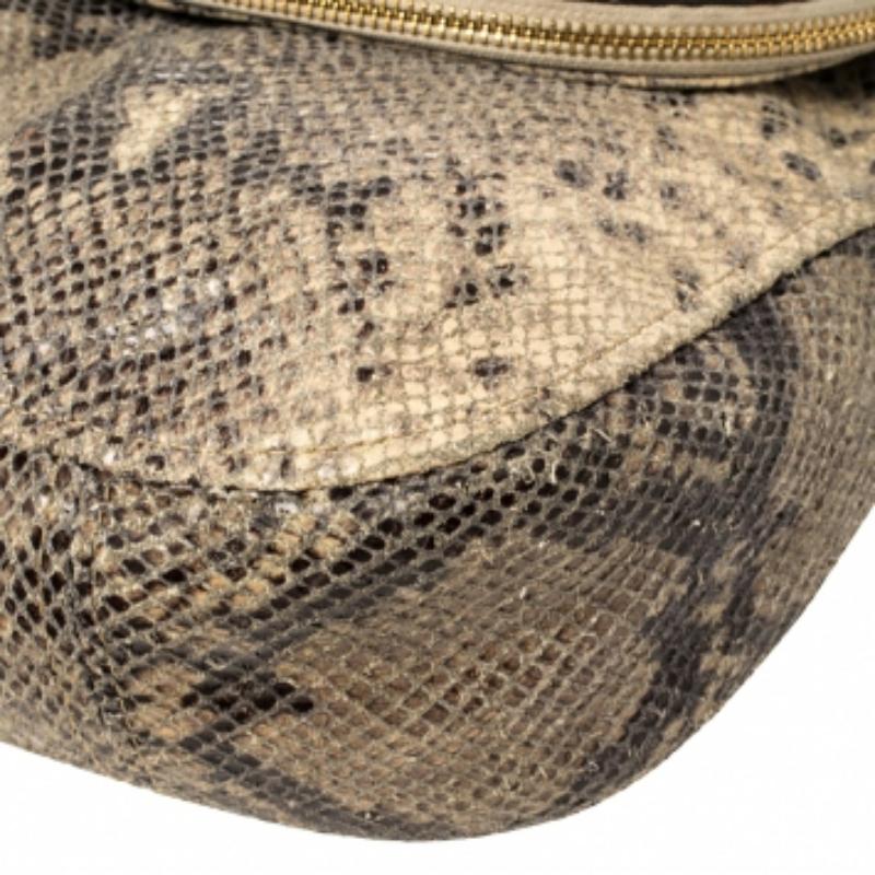 MICHAEL Michael Kors Grey Python Embossed Leather Crossbody Bag For Sale 4