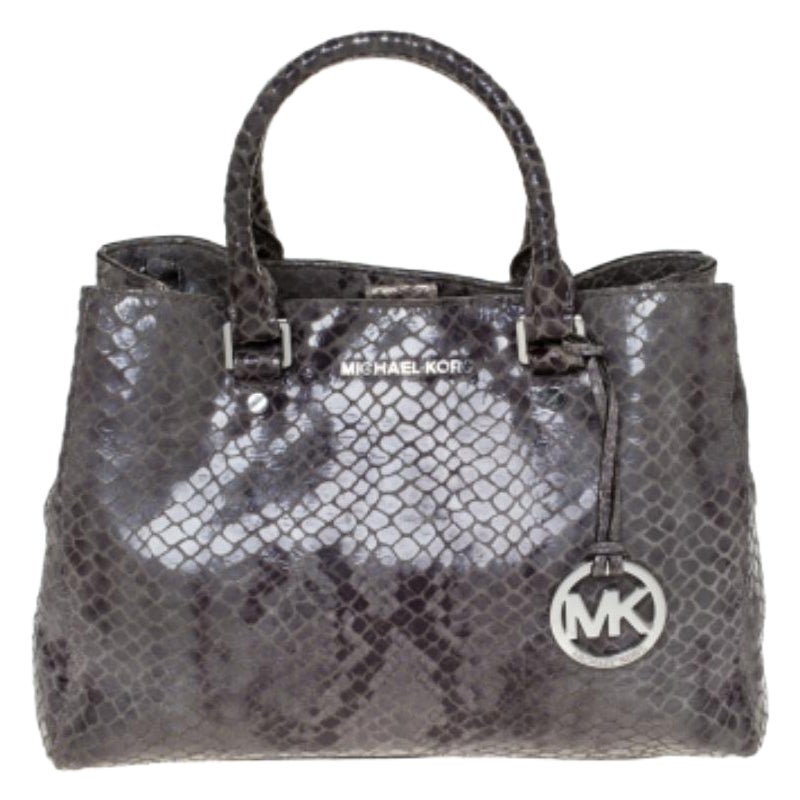 MICHAEL Michael Kors Graue Pythongeprägte Ledertasche