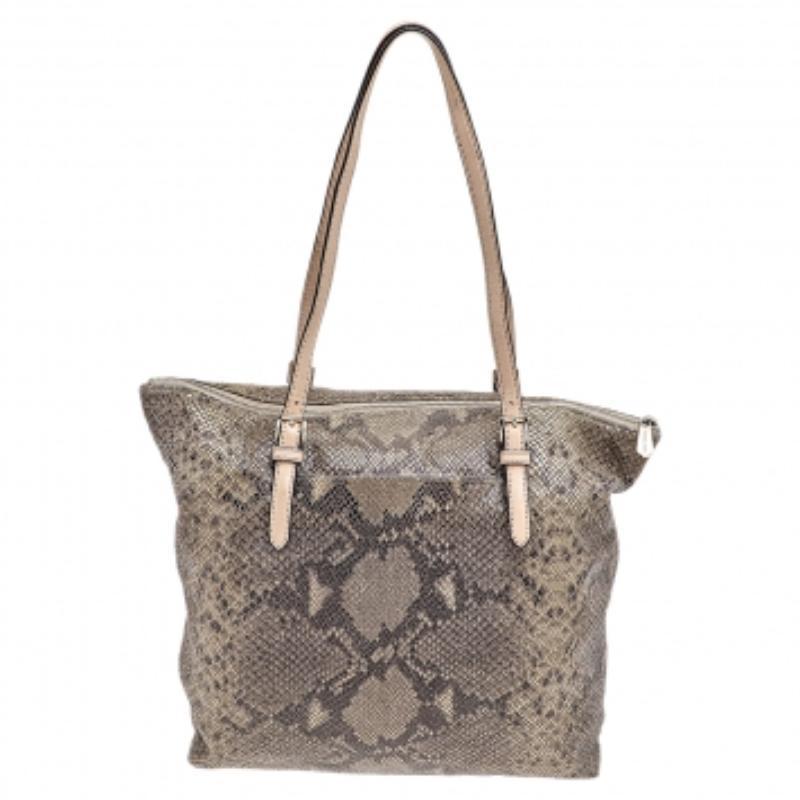 MICHAEL Michael Kors Khaki/Schwarze Python-Ledertasche aus Leder Tote 5