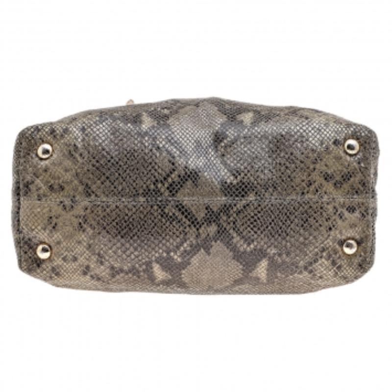 MICHAEL Michael Kors Khaki/Schwarze Python-Ledertasche aus Leder Tote Damen