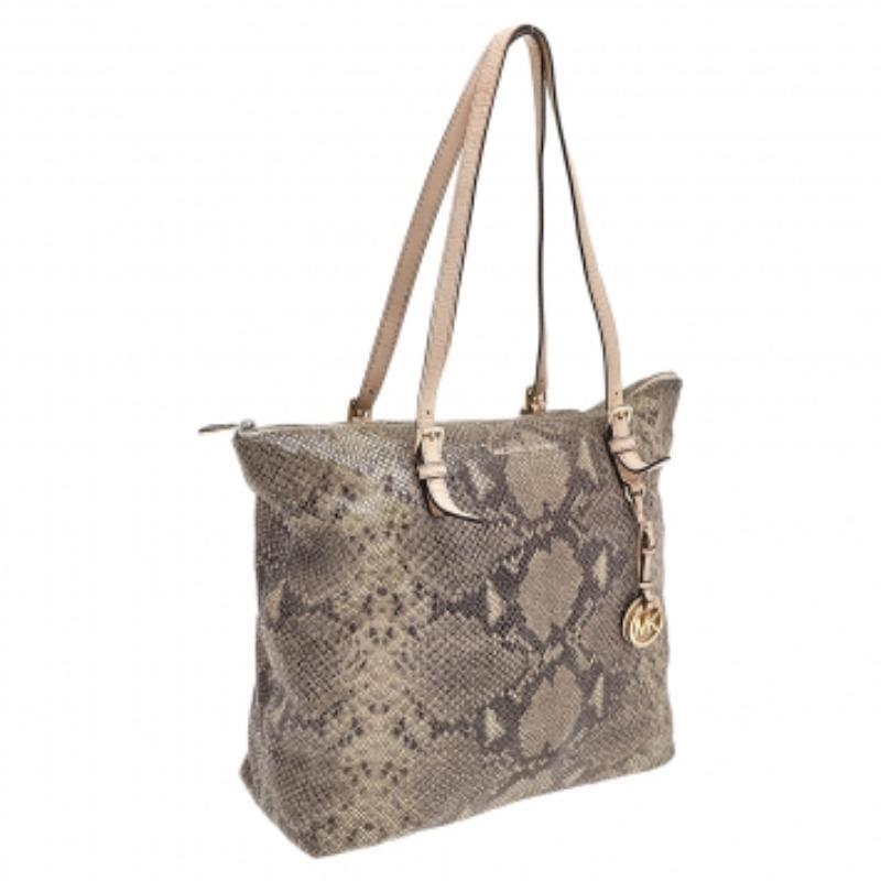 MICHAEL Michael Kors Khaki/Schwarze Python-Ledertasche aus Leder Tote 4