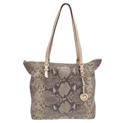 Michael Michael Kors - Tote in pelle effetto pitone nero/kaki