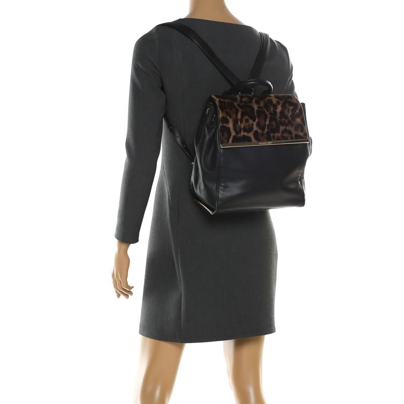 MICHAEL Michael Kors Leopard Print Calfhair and Leather Lana Backpack ...