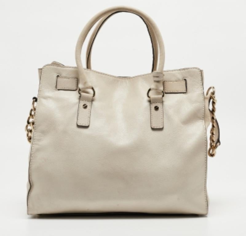 Michael Michael Kors - Tote grande Hamilton Nord Sud in pelle beige chiaro in vendita 4