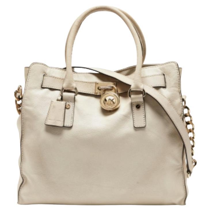 Michael Michael Kors - Tote grande Hamilton Nord Sud in pelle beige chiaro