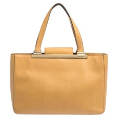 MICHAEL Michael Kors Light Brown Leather Metal Detail Handle Tote
