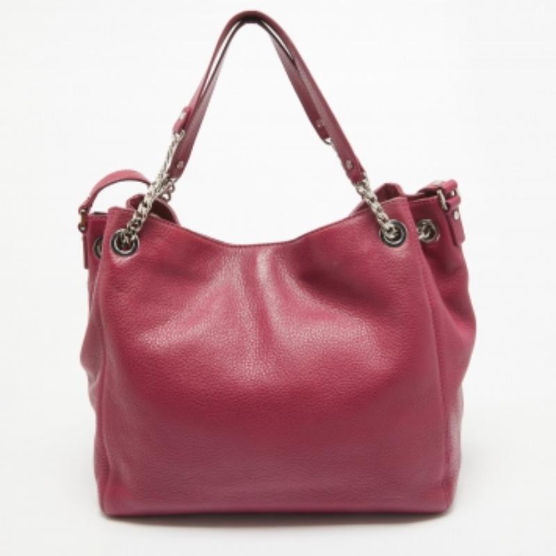 MICHAEL Michael Kors Bolso con cadena de piel magenta en venta 4