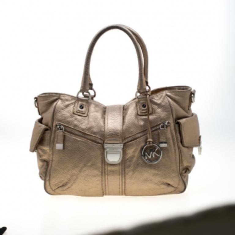 Michael Kors - Borsa in pelle oro metallizzato in vendita 4