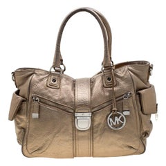 MICHAEL Michael Kors - Cartable en cuir or métallisé