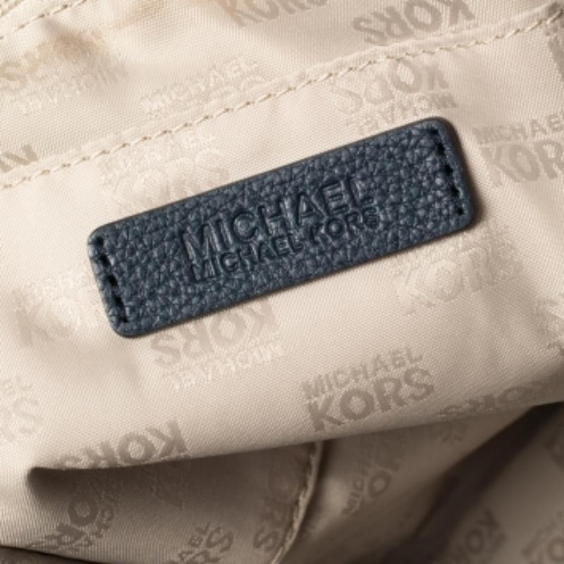 Michael Michael Kors Navy Blue Leather Harper Tote For Sale 2