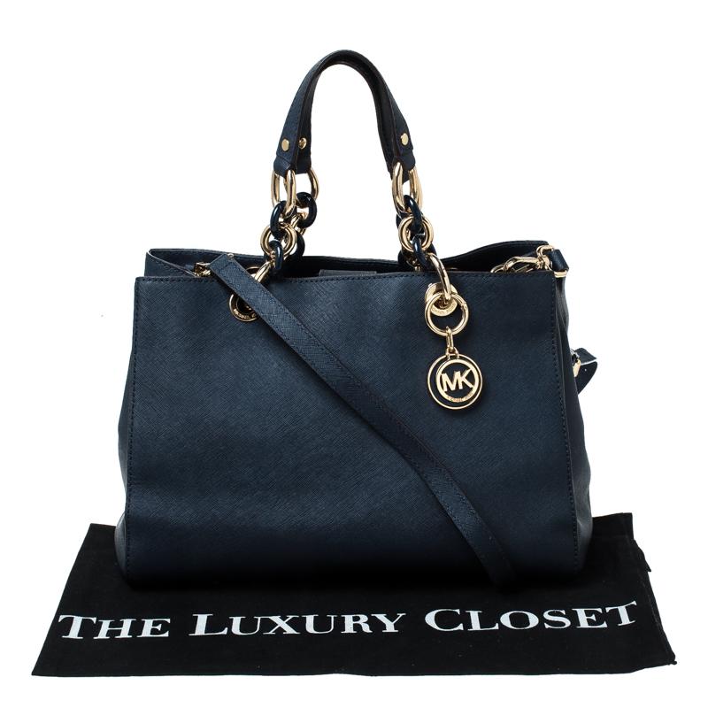 michael kors navy tote bag