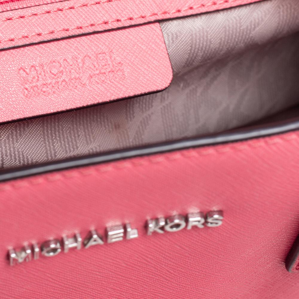 MICHAEL Michael Kors Dillon-Tasche aus rosa Saffiano-Leder in Neonrosa 2