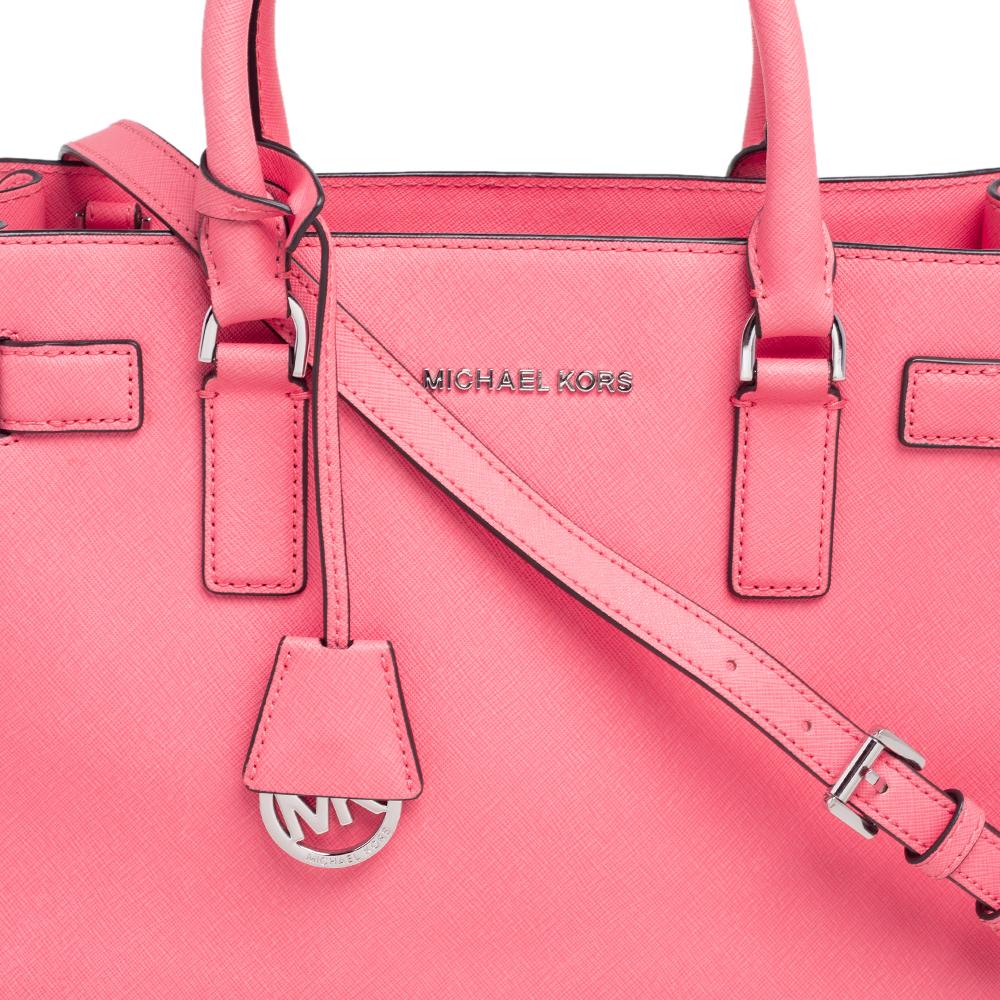 MICHAEL Michael Kors Dillon-Tasche aus rosa Saffiano-Leder in Neonrosa (Pink)