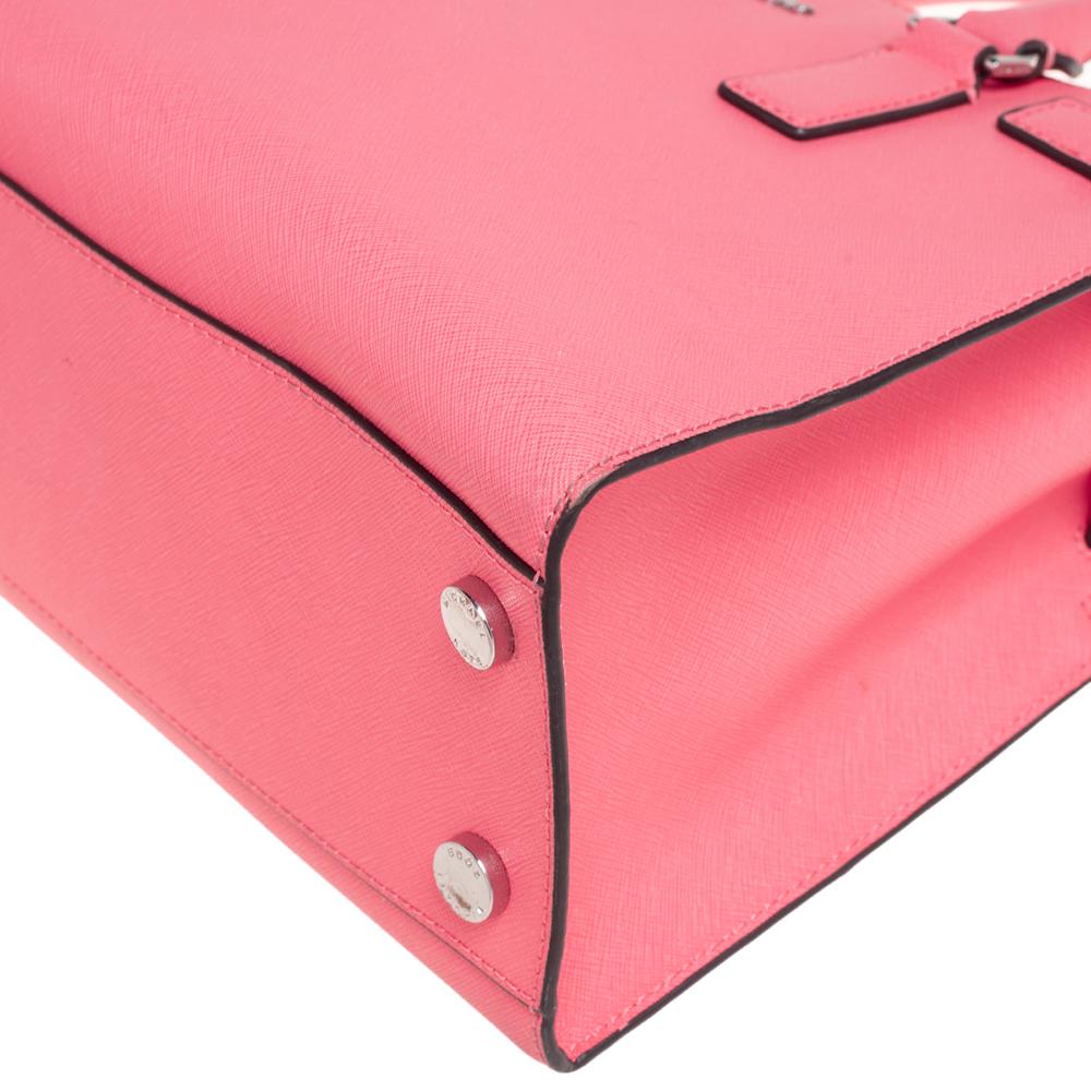 MICHAEL Michael Kors Dillon-Tasche aus rosa Saffiano-Leder in Neonrosa Damen