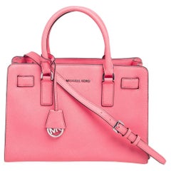 MICHAEL Michael Kors Neon Pink Saffiano Leather Dillon Tote For Sale at  1stDibs
