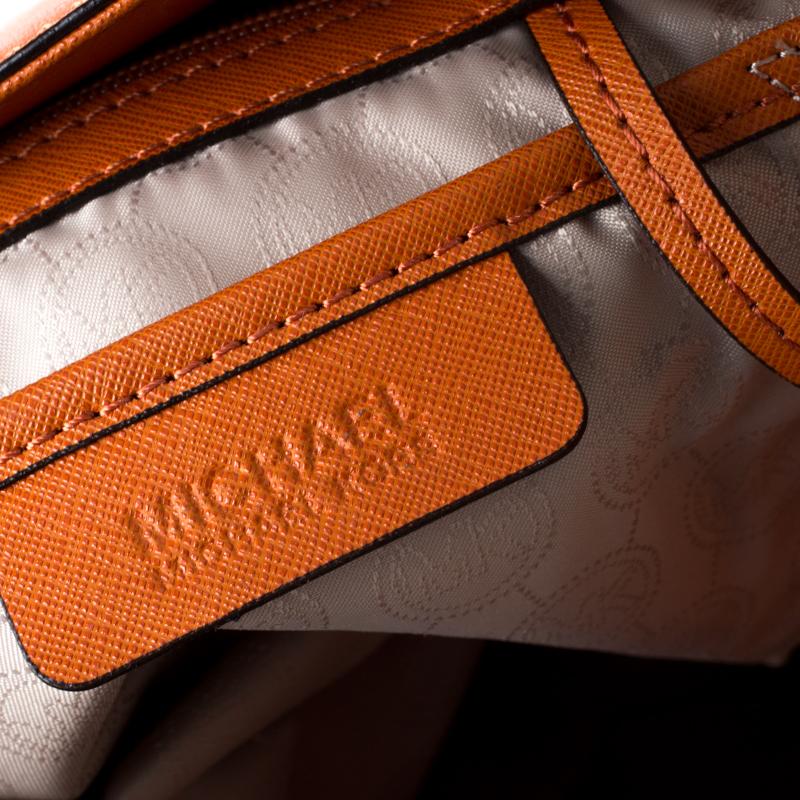 Women's MICHAEL Michael Kors Orange Leather Large Studded Hamilton Tote