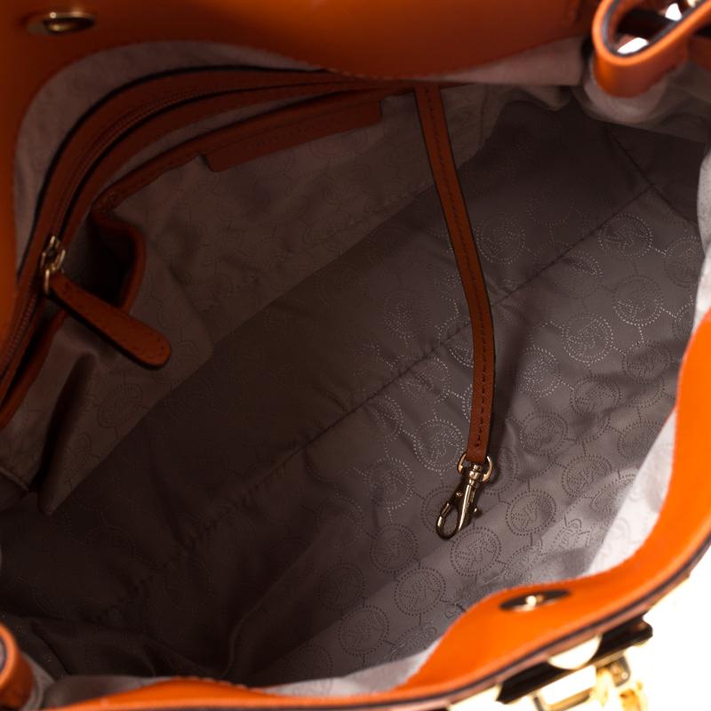 MICHAEL Michael Kors Orange Leather Large Studded Hamilton Tote 1