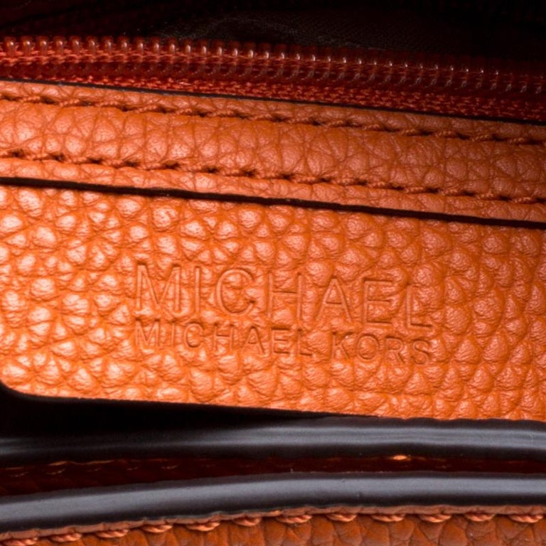 MICHAEL KORS Jamesport Handbag CROSS BODY MESSENGER BURNT ORANGE LEATHER BAG  NEW
