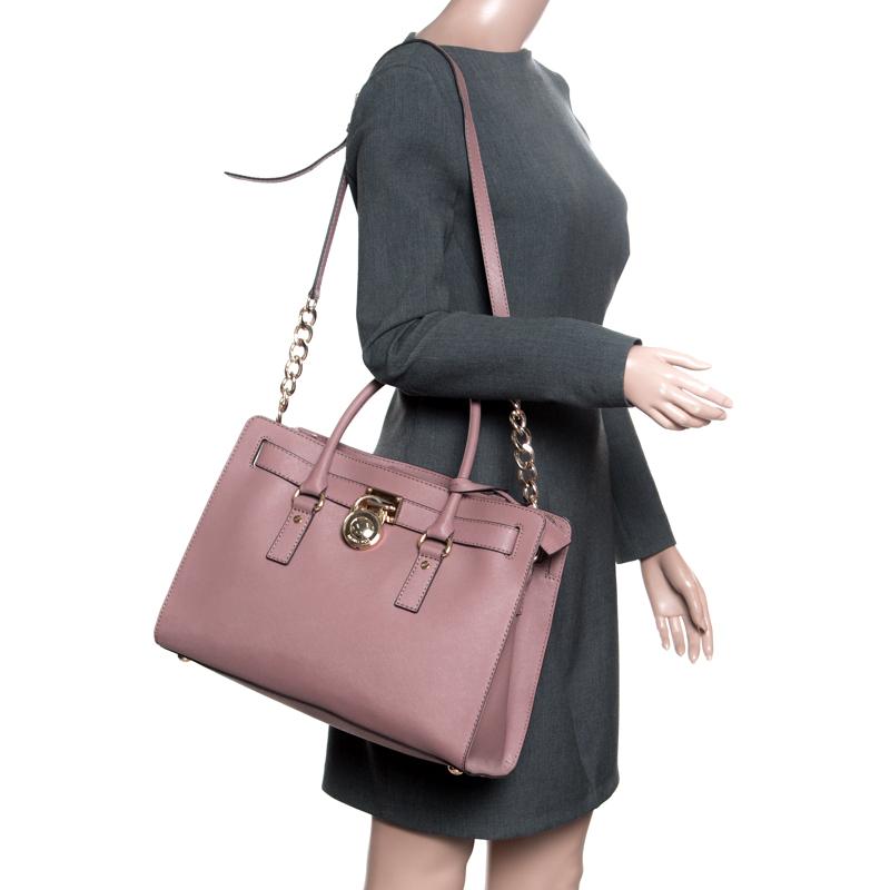 Michael kors hot sale hamilton satchel pink