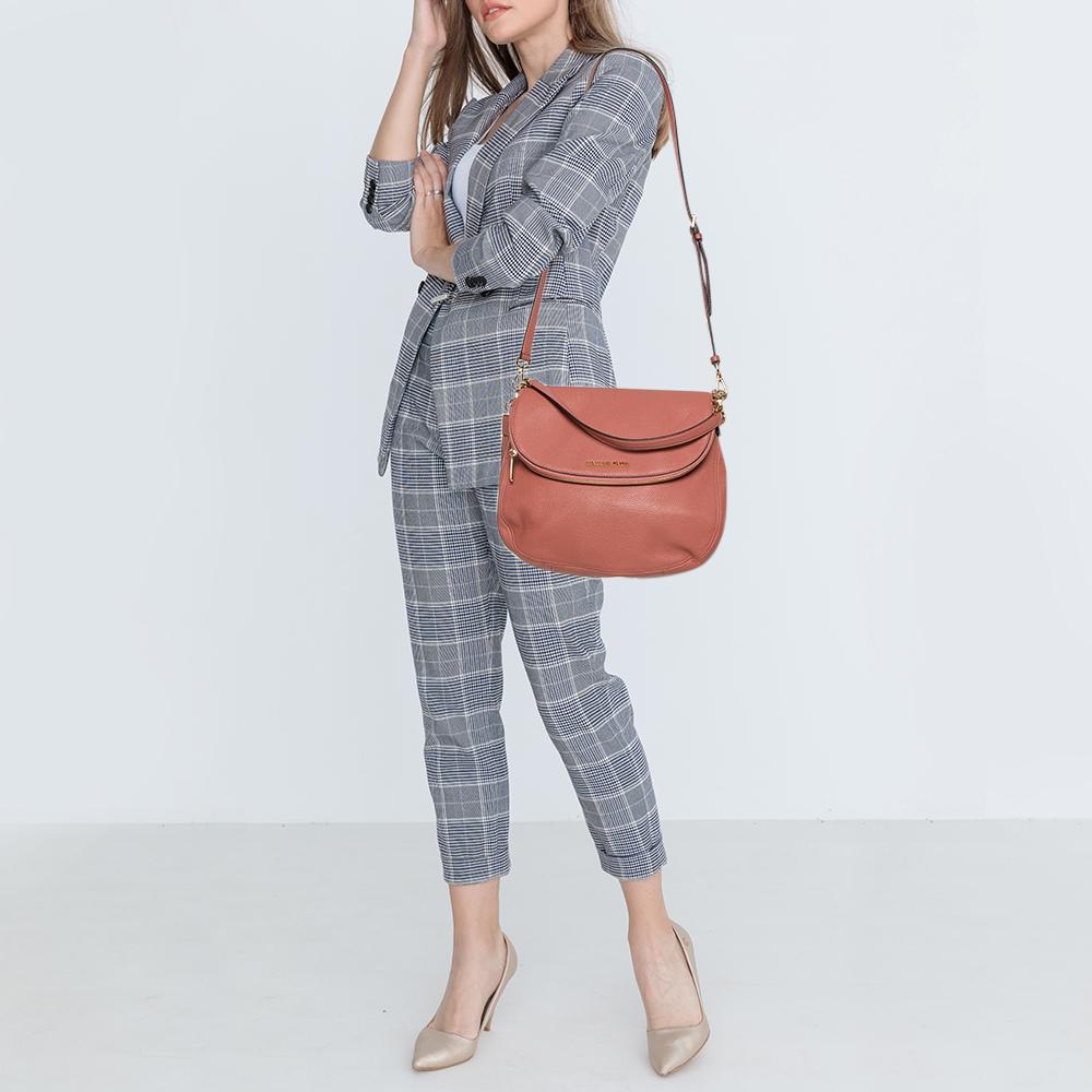 MICHAEL Michael Kors Pfirsich Leder Bedford Umhängetasche (Orange)