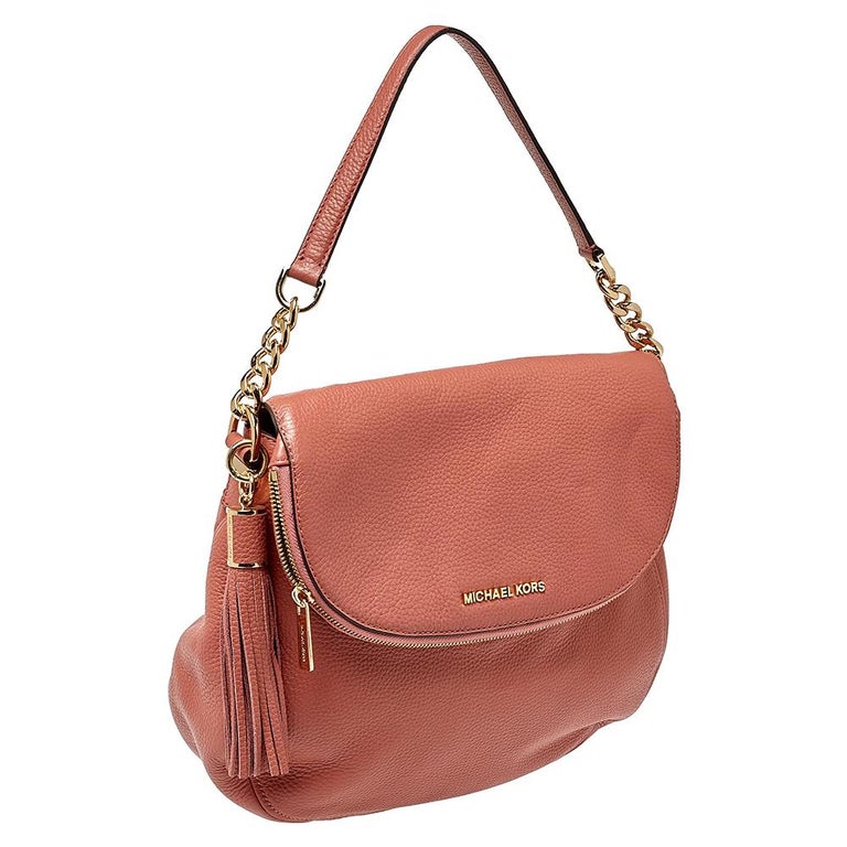 MICHAEL Michael Kors Peach Leather Bedford Shoulder Bag For Sale at 1stDibs