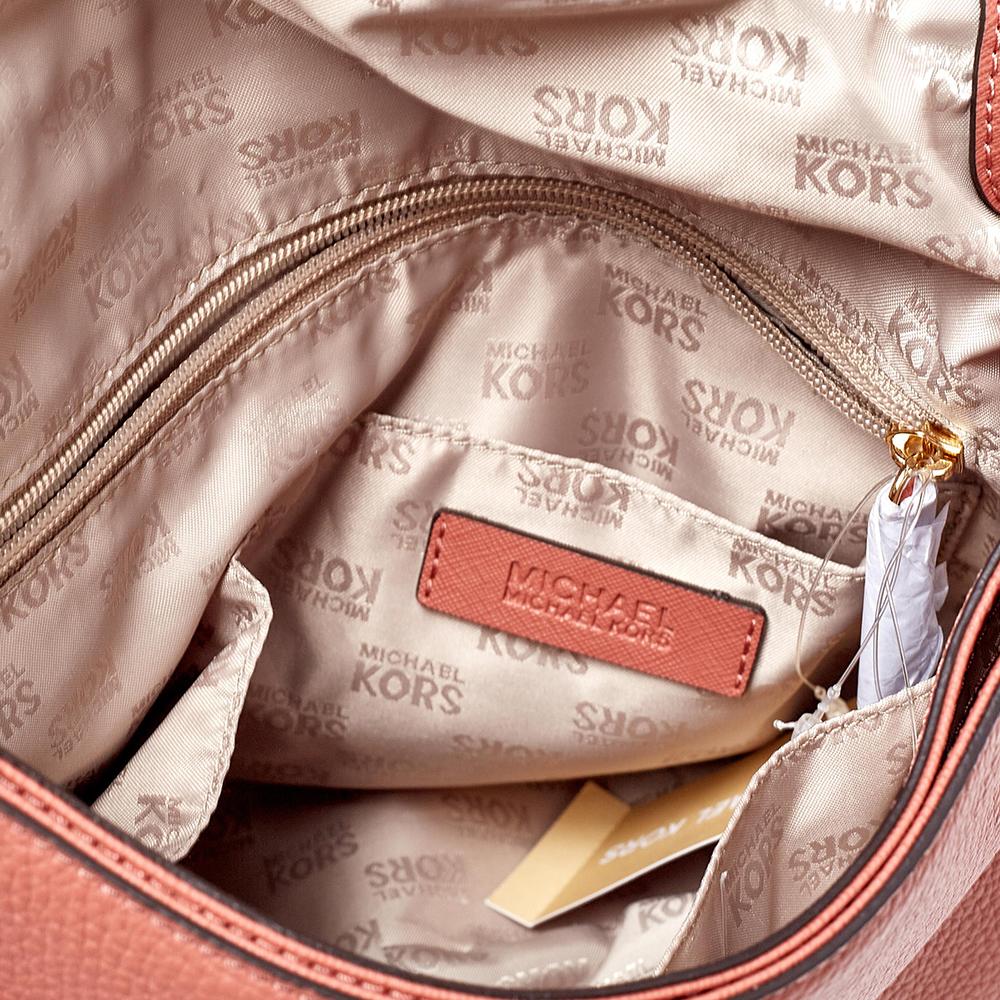 MICHAEL Michael Kors Pfirsich Leder Bedford Umhängetasche 1